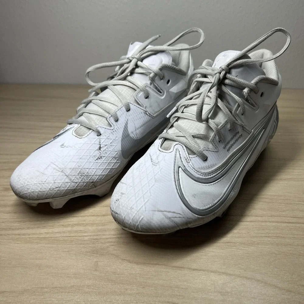 Nike Vapor Edge Elite‎ 360 2 size 11.5 Cleats White Metallic Silver. DA5457 101